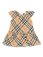 Abito per neonata Burberry Kids Talley beige con motivo Vintage Check - Rubino Kids