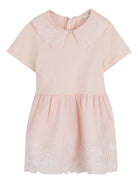 Abito per neonata Chloé Kids rosa con colletto alla Peter Pan - Rubino Kids