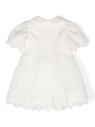 Abito per neonata Colorichiari bianco con applicazione a fiori - Rubino Kids