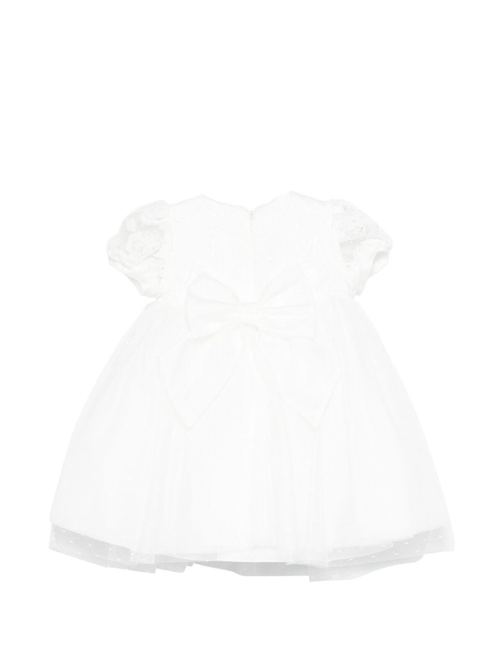 Abito per neonata Colorichiari bianco con applicazione a fiori - Rubino Kids