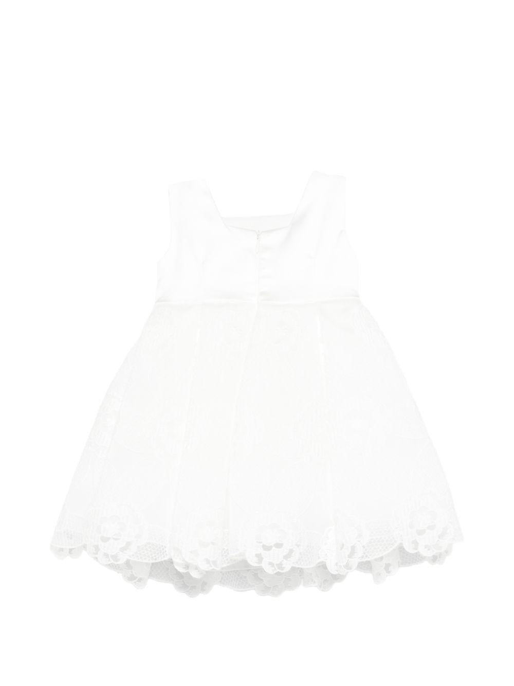 Abito per neonata Colorichiari bianco con applicazione fiori - Rubino Kids