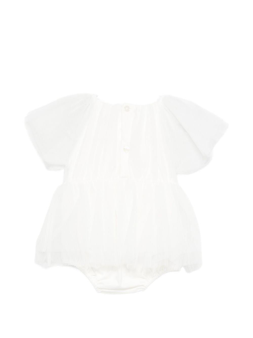 Abito per neonata Elisabetta Franchi bianco con decorazione con perline - Rubino Kids