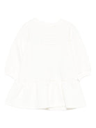 Abito per neonata Elisabetta Franchi La Mia Bambina bianco con logo ricamato - Rubino Kids
