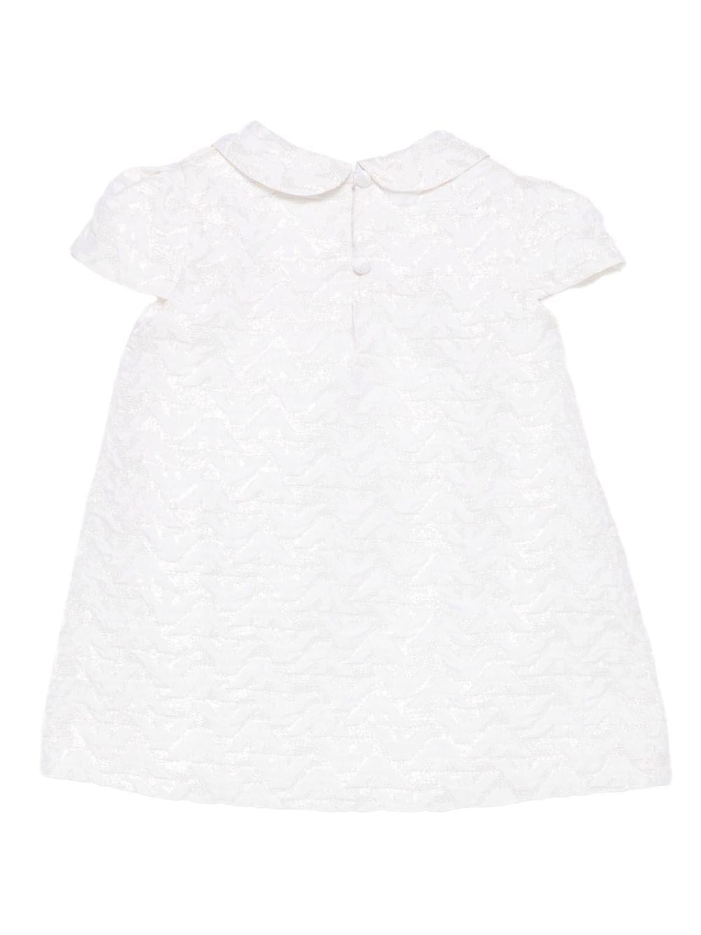 Abito per neonata Emporio Armani Kids bianco con colletto alla Peter Pan - Rubino Kids
