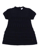 Abito per neonata Emporio Armani Kids blu con scollo a smerlo - Rubino Kids