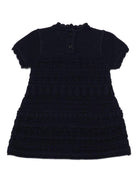 Abito per neonata Emporio Armani Kids blu con scollo a smerlo - Rubino Kids