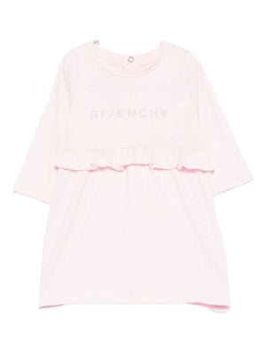 Abito per neonata Givenchy Kids rosa con chiusura posteriore con bottoni automatici