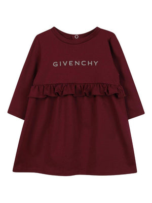 Abito per neonata Givenchy Kids rosso con stampa con logo