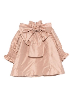 Jesurum Baby pink dress for newborn girls with bow detail