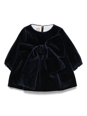 Abito per neonata La Stupenderia blu con dettaglio fiocco