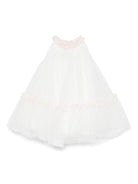 Abito per neonata La Stupenderia Giulietta bianco con inserto in tulle - Rubino Kids