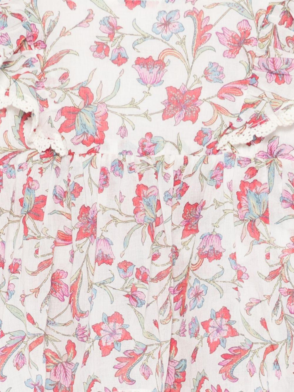 Abito per neonata Louise Misha bianco con stampa fiori all - over - Rubino Kids
