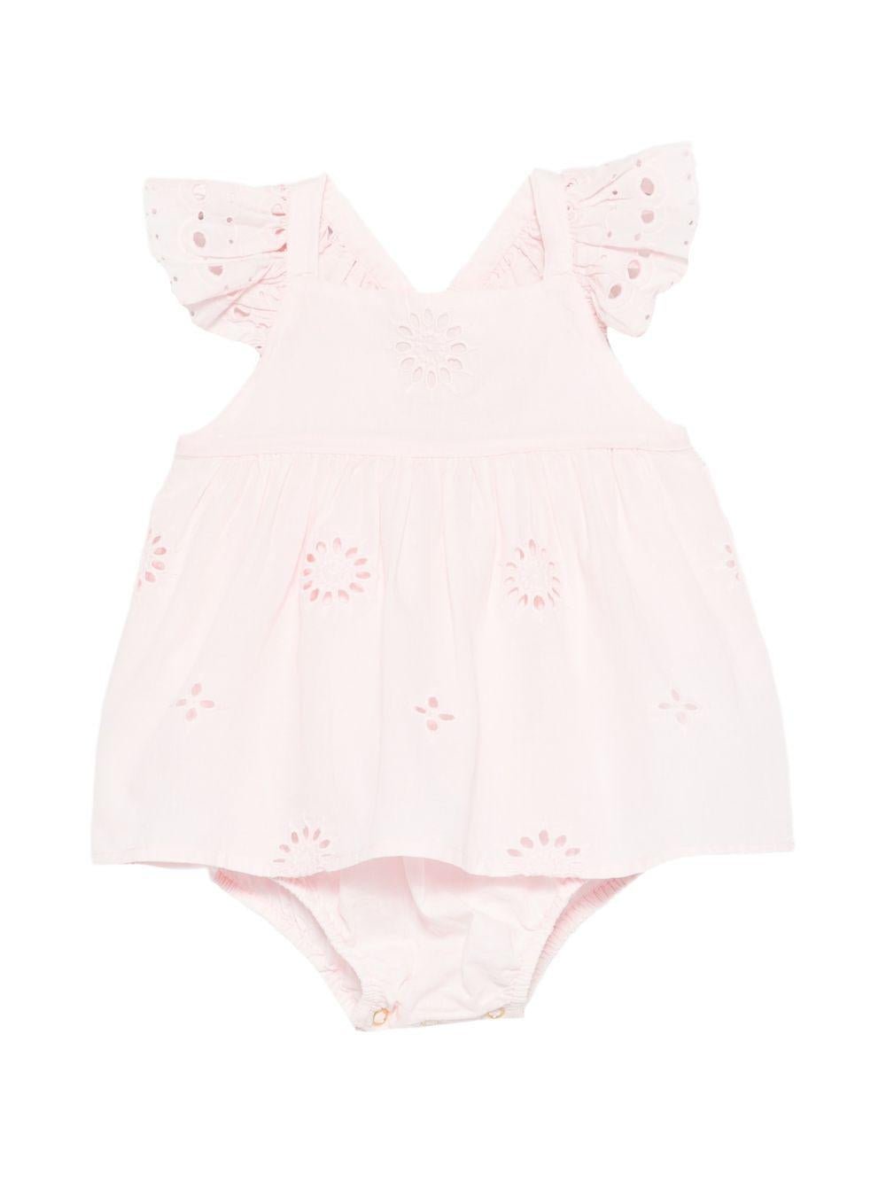 Abito per neonata Louise Misha rosa con dettagli traforati - Rubino Kids