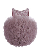 Abito per neonata Maison Ava rosa con gonna in tulle - Rubino Kids