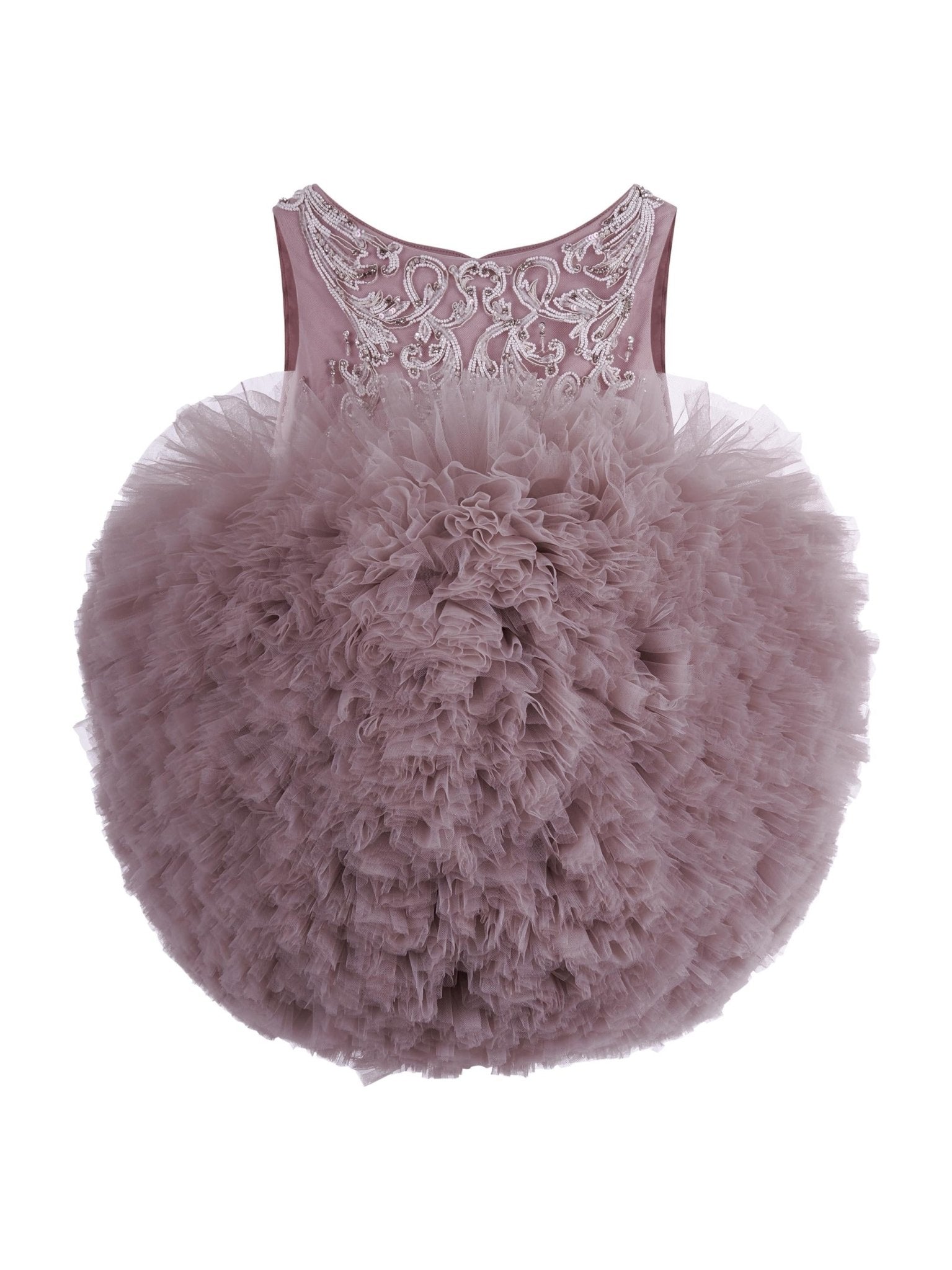 Abito per neonata Maison Ava rosa con gonna in tulle - Rubino Kids