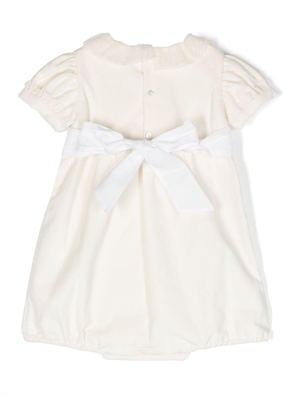 Abito per neonata Mariella Ferrari bianco svasato con cintura - Rubino Kids