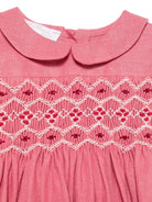 Abito per neonata Mariella Ferrari rosa con inserto con punto smock - Rubino Kids