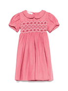 Abito per neonata Mariella Ferrari rosa con inserto con punto smock - Rubino Kids