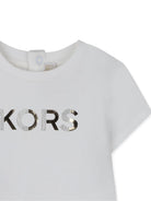 Abito per neonata Michael Kors Kids bianco con gonna plissettata - Rubino Kids