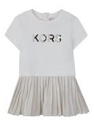 Abito per neonata Michael Kors Kids bianco con gonna plissettata - Rubino Kids