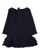 Abito per neonata Moncler Enfant blu con colletto alla Peter Pan - Rubino Kids