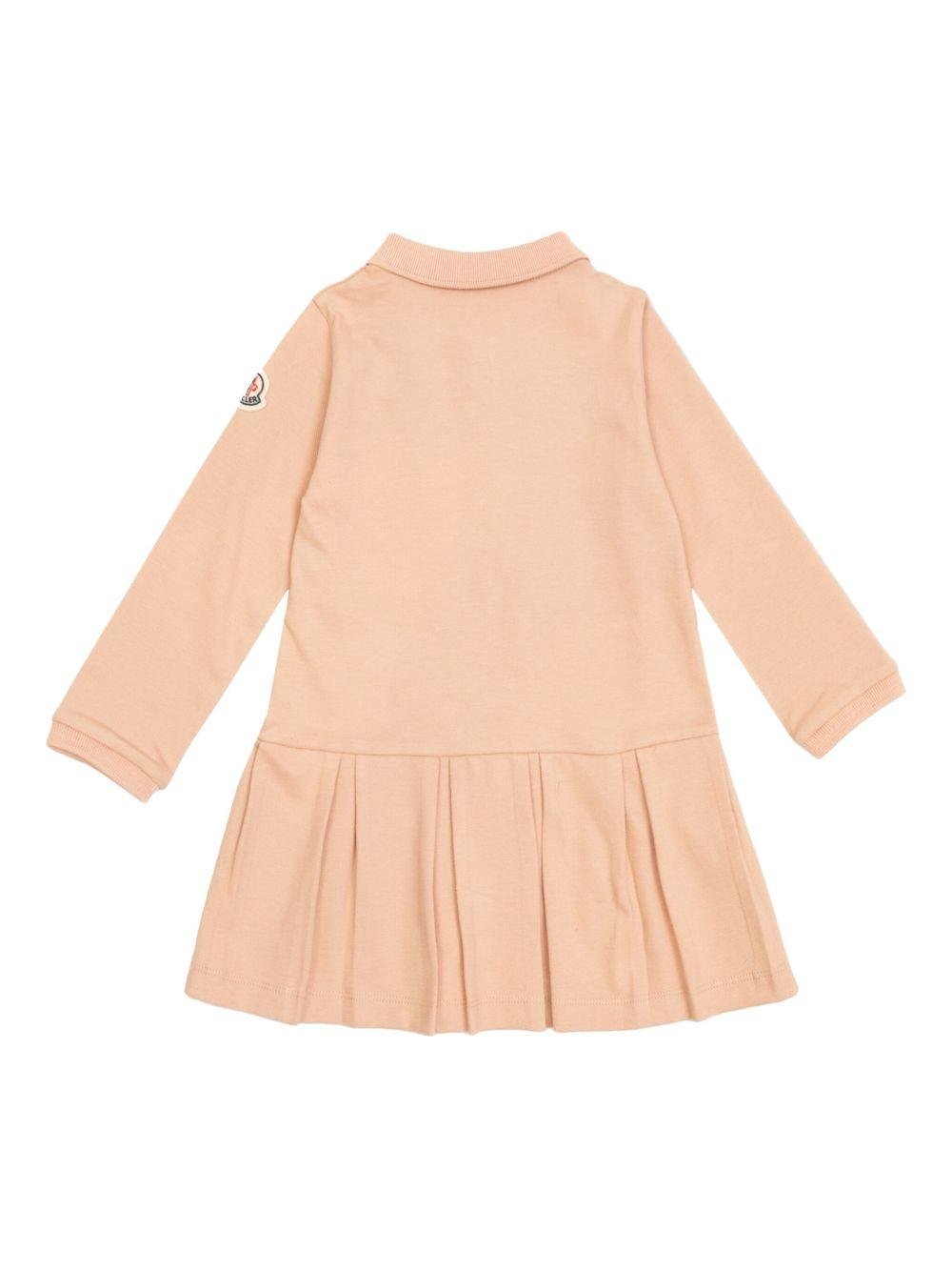Abito per neonata Moncler Enfant rosa con pieghe - Rubino Kids
