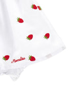 Abito per neonata Monnalisa bianco con caratteristico motivo Strawberry - Rubino Kids