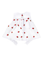 Abito per neonata Monnalisa bianco con caratteristico motivo Strawberry - Rubino Kids