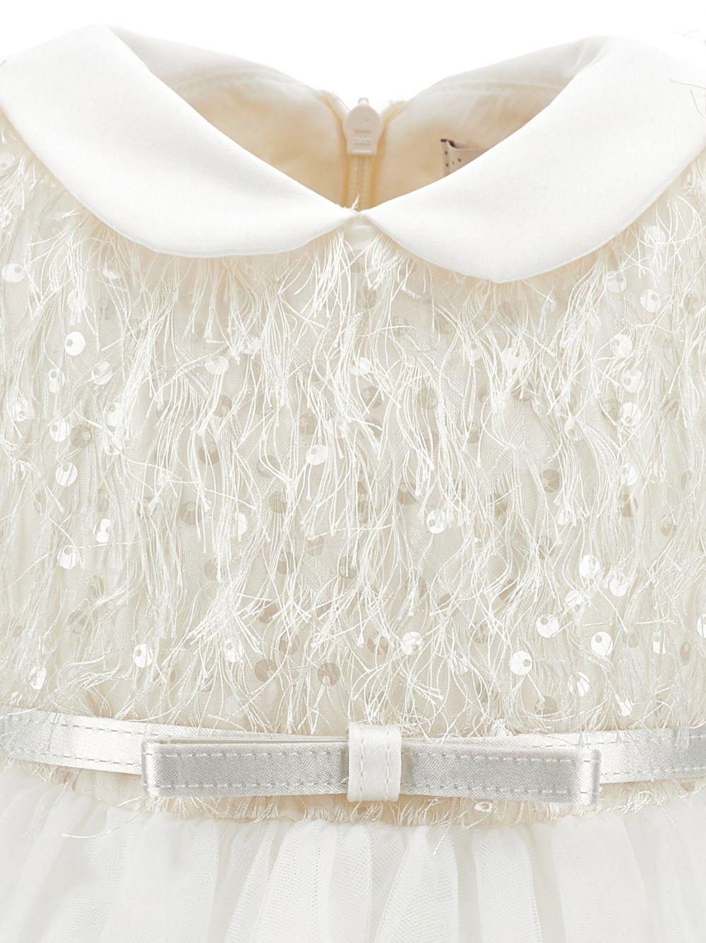 Abito per neonata Monnalisa bianco con decorazione con paillettes - Rubino Kids