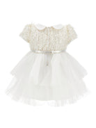 Abito per neonata Monnalisa bianco con decorazione con paillettes - Rubino Kids