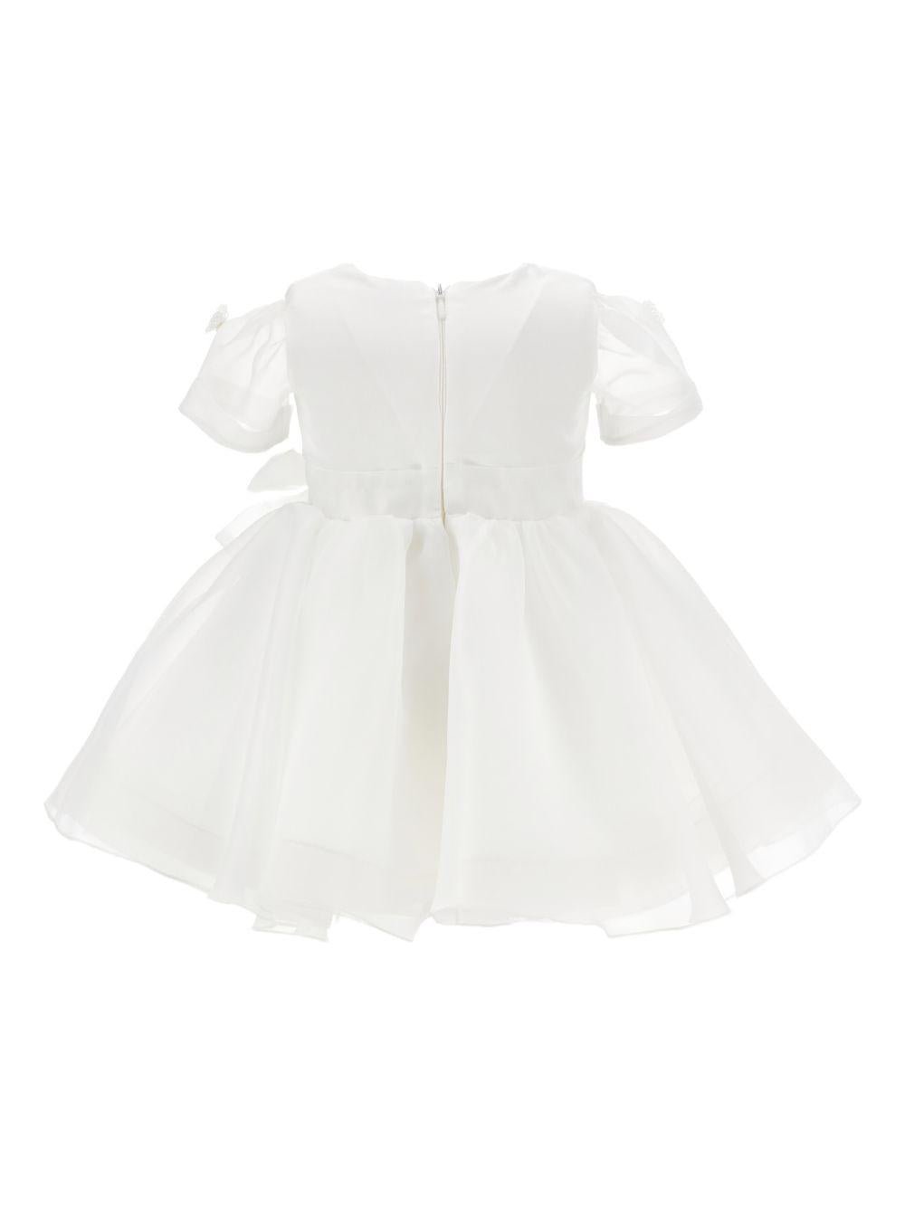 Abito per neonata Monnalisa bianco con dettaglio con fiocco - Rubino Kids