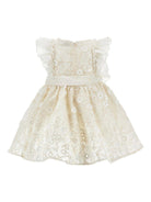 Abito per neonata Monnalisa bianco con dettaglio fiocco sul davanti - Rubino Kids