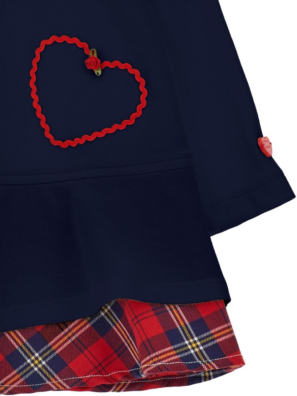 Abito per neonata Monnalisa blu con bordo a contrasto - Rubino Kids