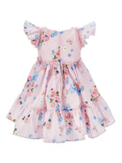 Abito per neonata Monnalisa rosa a fiori con ruches - Rubino Kids