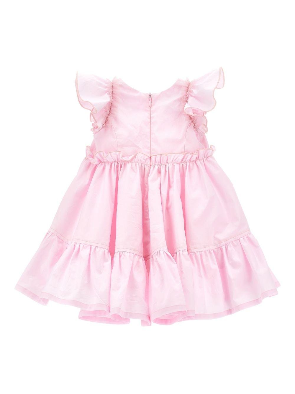Abito per neonata Monnalisa rosa con ruches - Rubino Kids