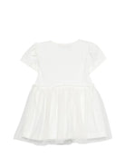 Abito per neonata Moschino Kids bianco con ricamo Teddy Bear - Rubino Kids