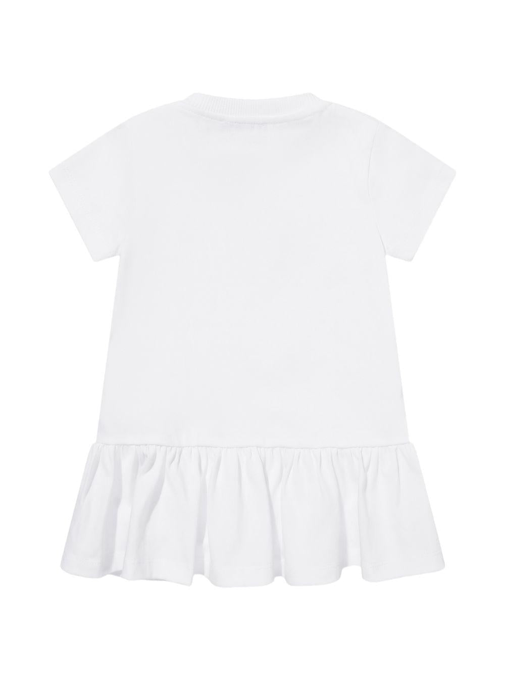 Abito per neonata Moschino Kids bianco con stampa Teddy Bear - Rubino Kids