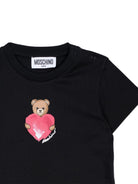 Abito per neonata Moschino Kids nero con stampa Teddy Bear - Rubino Kids