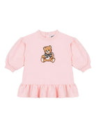 Abito per neonata Moschino Kids rosa con logo Teddy Bear - Rubino Kids