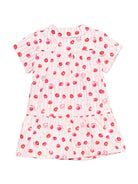 Abito per neonata Moschino Kids rosa con stampa ciliegie all - over - Rubino Kids