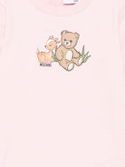 Abito per neonata Moschino Kids rosa con stampa orsetto - Rubino Kids