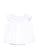 Abito per neonata Paz Rodriguez bianco con dettaglio con punto smock - Rubino Kids
