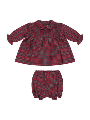 Abito per neonata Pepecè rosso con colletto alla Peter Pan