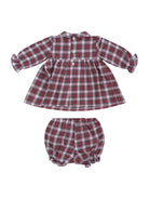 Abito per neonata Pepecè rosso con motivo a quadri - Rubino Kids