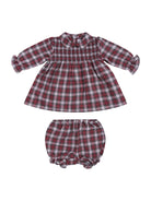 Abito per neonata Pepecè rosso con motivo a quadri - Rubino Kids