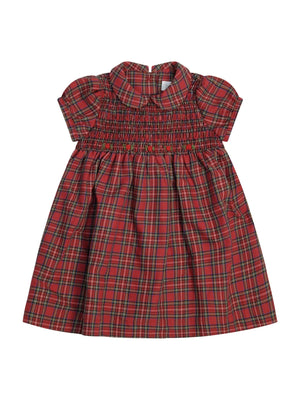 Abito per neonata Pepecè rosso con motivo scozzese