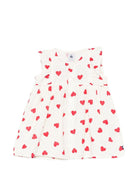 Abito per neonata Petit Bateau bianco con stampa a cuori rosso - Rubino Kids