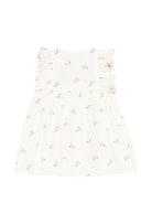Abito per neonata Petit Bateau bianco con stampa a fiori - Rubino Kids