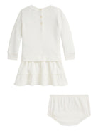 Abito per neonata Polo Ralph Lauren Kids bianco con stampa Polo Bear - Rubino Kids