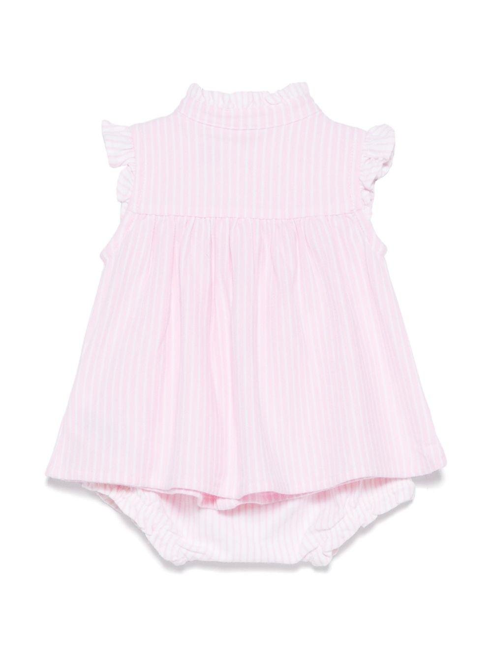 Abito per neonata Polo Ralph Lauren Kids rosa con caratteristico motivo Polo Pony - Rubino Kids